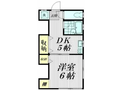 白百合荘(1DK/2階)の間取り写真