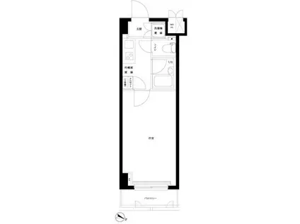ルーブル学芸大学六番館(1K/7階)の間取り写真