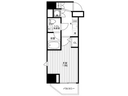 プレスタイル入谷II(1K/10階)の間取り写真
