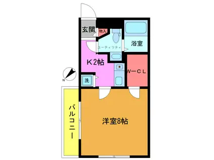 ドーム行徳(1K/1階)の間取り写真