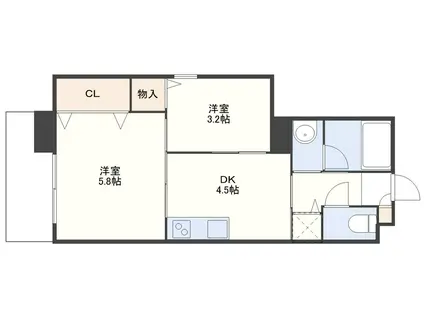 シャミール(2DK/5階)の間取り写真