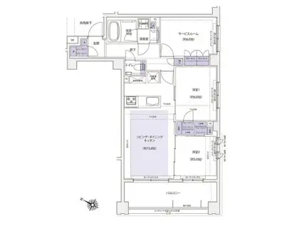 KDXレジデンス横濱紅葉坂(2SLDK/6階)の間取り写真