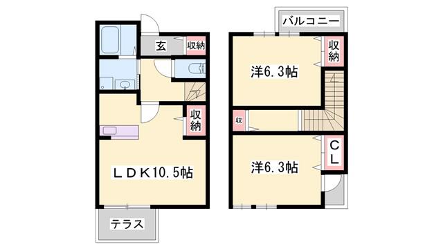プラティークアビテ(2LDK/1階)の間取り写真