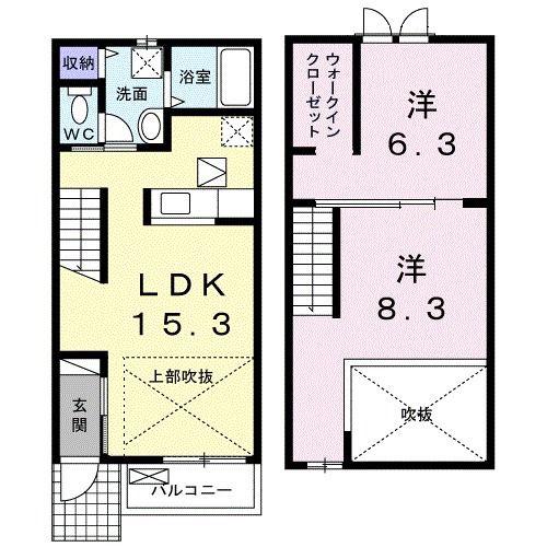 クレストール II(2LDK/1階)の間取り写真