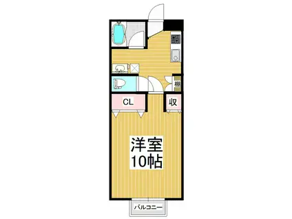 ウッディワタナベ(1K/1階)の間取り写真