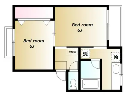 西山花園(1LK/1階)の間取り写真