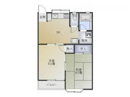 グレースコート 1(2DK/1階)の間取り写真