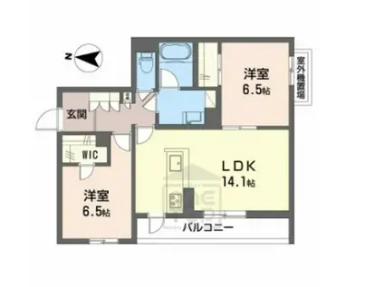 シャーメゾン クレスト ライフ(2LDK/2階)の間取り写真