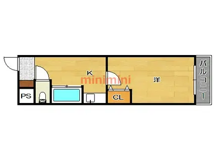 ヴィラ・サンク(1K/3階)の間取り写真