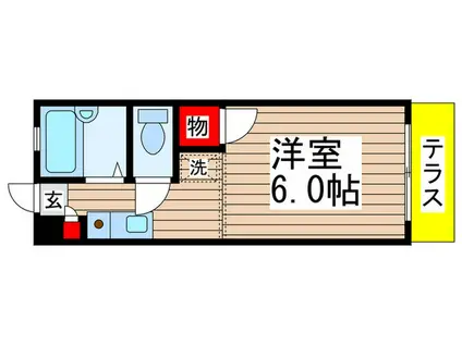 ベルコリーヌIII(ワンルーム/2階)の間取り写真