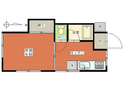 コーポ中村(1K/1階)の間取り写真