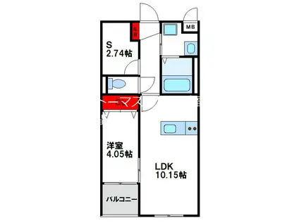 フルリジェール花見が浜(1LDK/2階)の間取り写真
