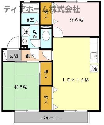 カサベルテC(2LDK/2階)の間取り写真