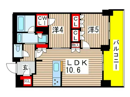新日本EXビル(2LDK/7階)の間取り写真