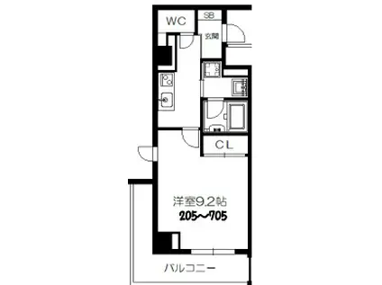 ロイヤルパークヒルズうめきた(1K/4階)の間取り写真