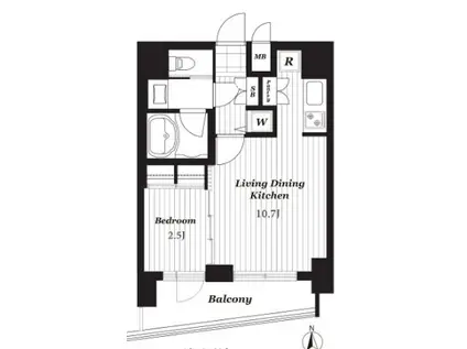 ダイナシティ上本町(1LDK/3階)の間取り写真