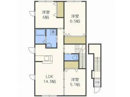 ノース・VILLA(3LDK/2階)の間取り写真