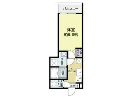 GREENHILLV(1K/2階)の間取り写真