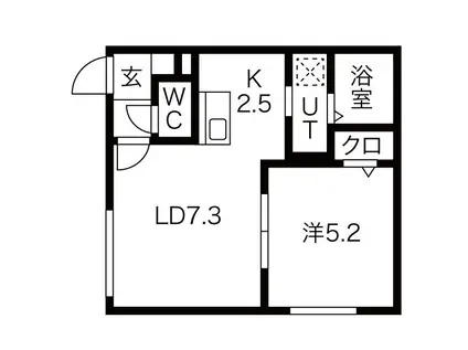 コージィープレイス206(1LDK/2階)の間取り写真