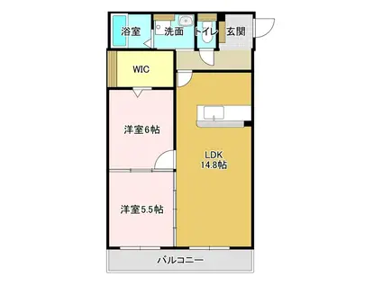 リアンジュ下沢(2LDK/2階)の間取り写真