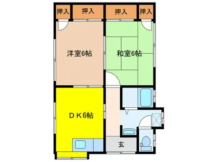 吉田アパート(2DK/1階)の間取り写真
