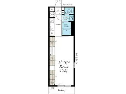 リブリ・サテライト東京(1K/2階)の間取り写真