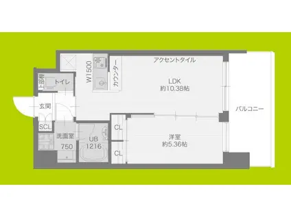 プレジオ城東(1LDK/3階)の間取り写真