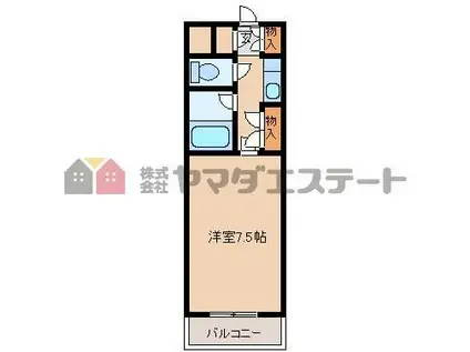 ヤナガワアイビースクエア(1K/5階)の間取り写真