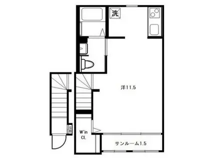 コート369(1K/2階)の間取り写真