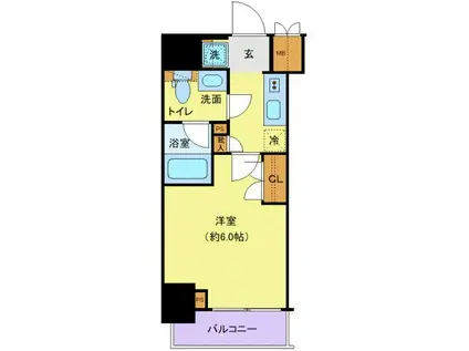 プレール・ドゥーク北品川(1K/4階)の間取り写真