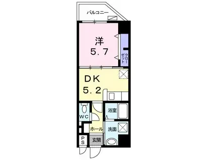 カルム・ヴィラ 長蔵(1DK/4階)の間取り写真