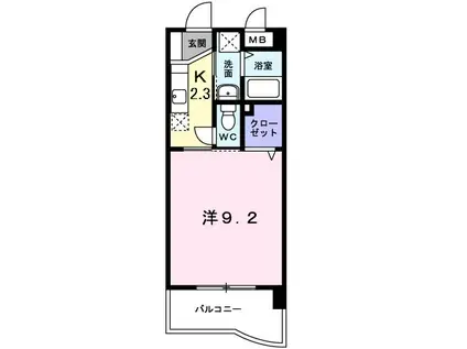 エヴァーグリーンM(1K/3階)の間取り写真