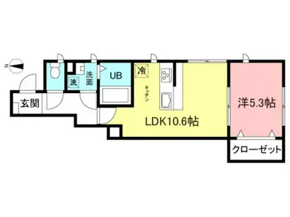 メゾン・ササキ(1LDK/1階)の間取り写真