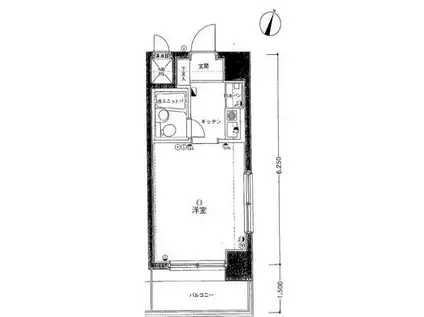 ライオンズマンション川崎境町(1K/3階)の間取り写真