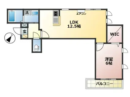 メゾンティーアール(1LDK/2階)の間取り写真