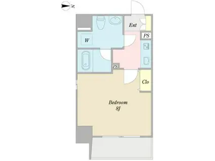 アクアヒルズ(1K/8階)の間取り写真