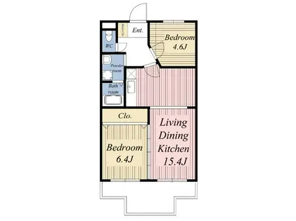 エトワール船堀(2LDK/2階)の間取り写真