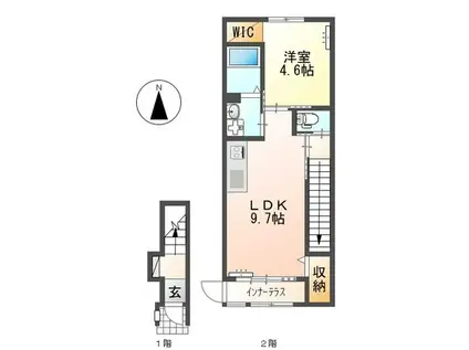 ベラ・カーサ(2LDK/2階)の間取り写真