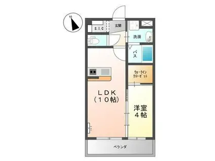 アヴァンセ(1LDK/1階)の間取り写真
