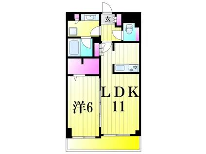 第16シントウキョウビル(1LDK/3階)の間取り写真