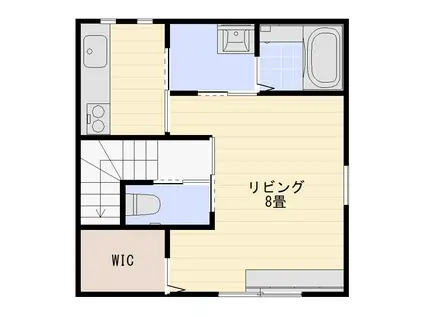 上本折128番館(1K/2階)の間取り写真