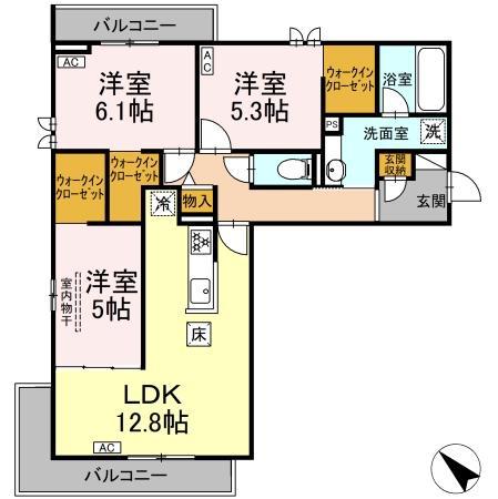 CASA SOLARE(3LDK/1階)の間取り写真