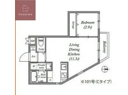 ST.RESIDENCE南津の辺(1LDK/4階)の間取り写真