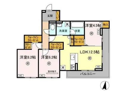 ベルニー太田(3LDK/3階)の間取り写真