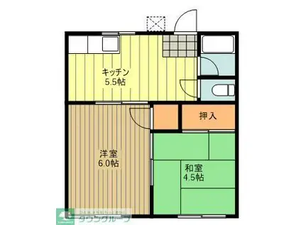 ポピーコーポ(2DK/2階)の間取り写真