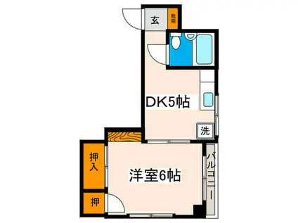 シャルム横川(1DK/4階)の間取り写真