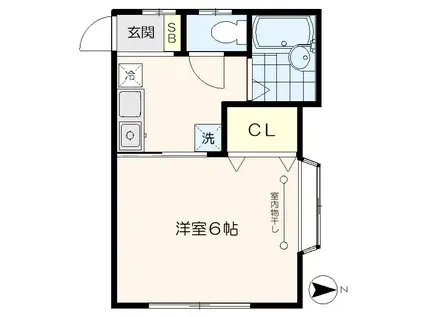 大泉サンハウス(1K/1階)の間取り写真