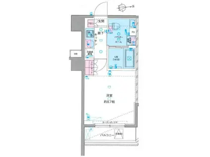 GENOVIA鷺ノ宮SKYGARDEN(1K/3階)の間取り写真