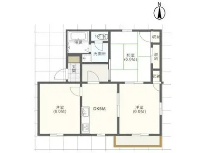 西武狭山線 下山口駅 徒歩12分 2階建 築39年(3DK/2階)の間取り写真