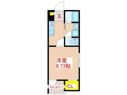 アルカディア下荒田(1K/4階)の間取り写真